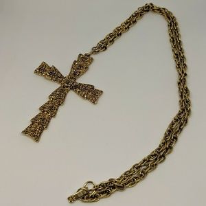 Gold color cross necklace